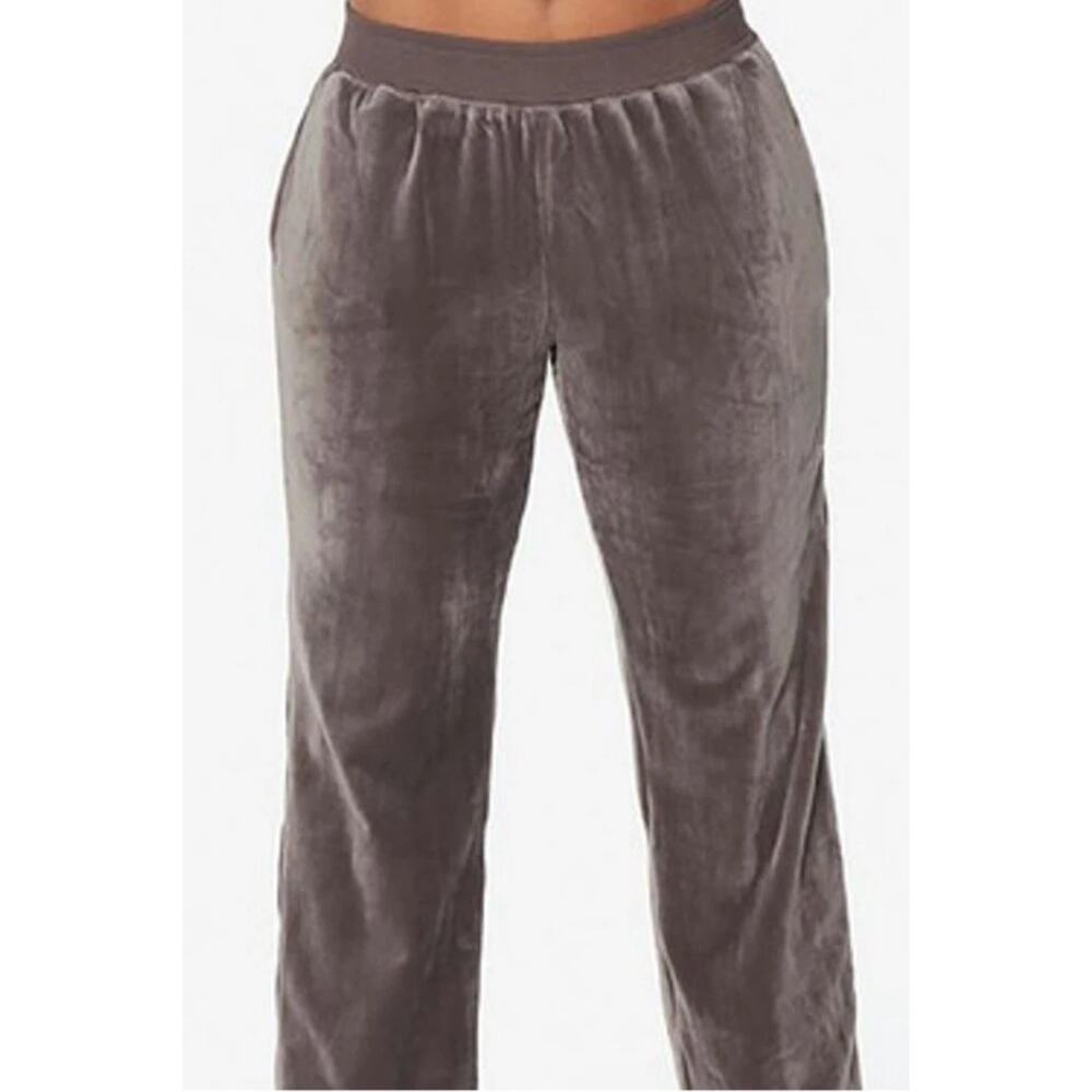 Brand New Ruby Ribbon Women's Size XL Gray Velour Velvet Mink Pants
